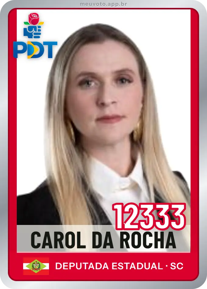 Carta de Carol da Rocha, número 12333, PDT