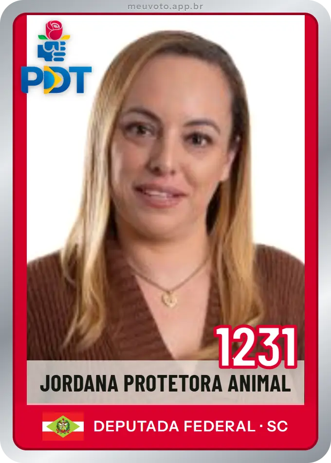 Carta de Jordana Protetora Animal, número 1231, PDT