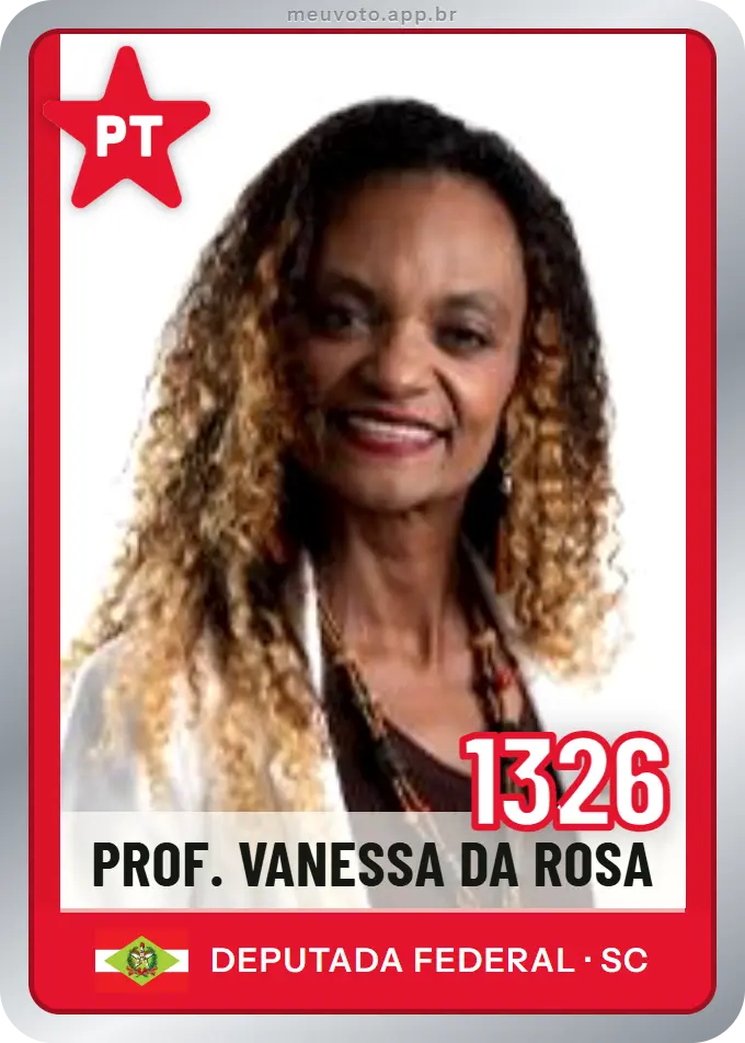 Carta de Prof. Vanessa da Rosa, número 1326, PT