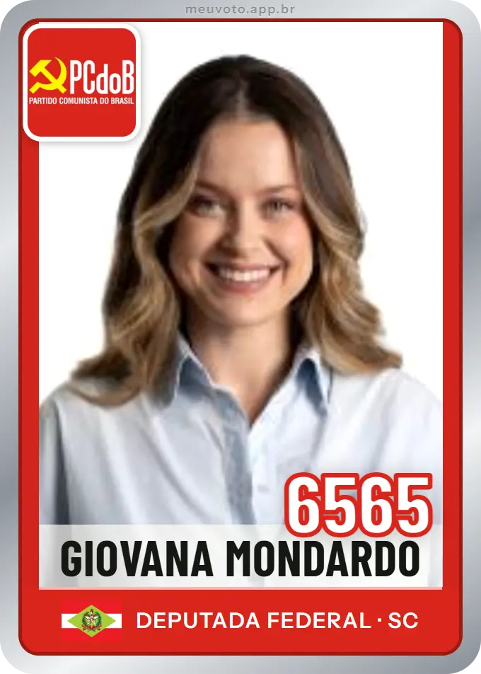 Carta de Giovana Mondardo, número 6565, PCdoB