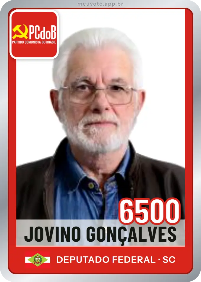 Carta de Jovino Gonçalves, número 6500, PCdoB