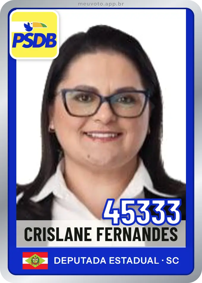 Carta de Crislane Fernandes, número 45333, PSDB