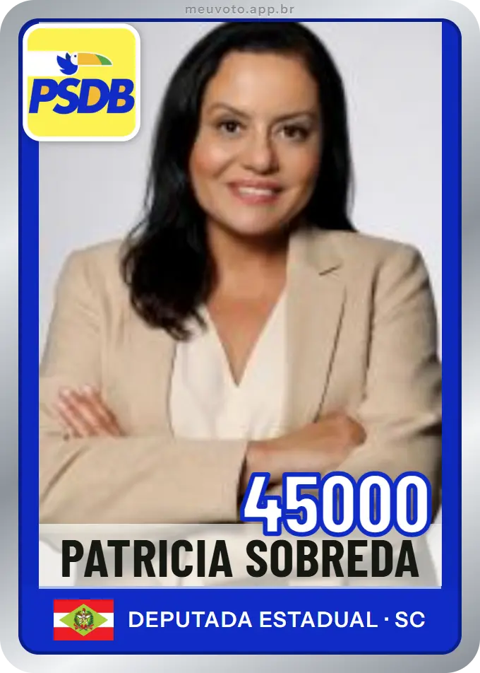 Carta de Patricia Sobreda, número 45000, PSDB