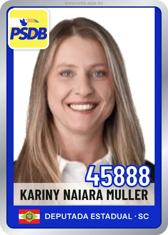 Carta de Kariny Naiara Muller, número 45888, PSDB