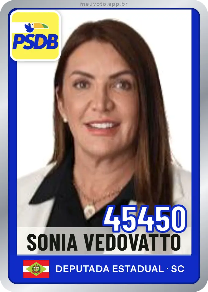 Carta de Sonia Vedovatto, número 45450, PSDB