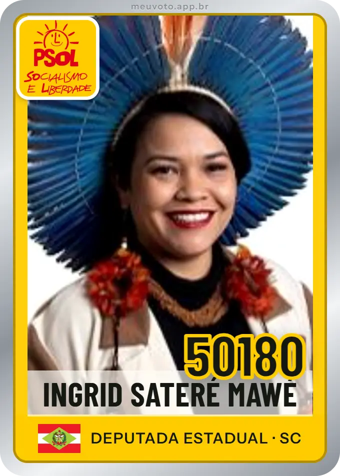 Carta de Ingrid Sateré Mawé, número 50180, PSOL