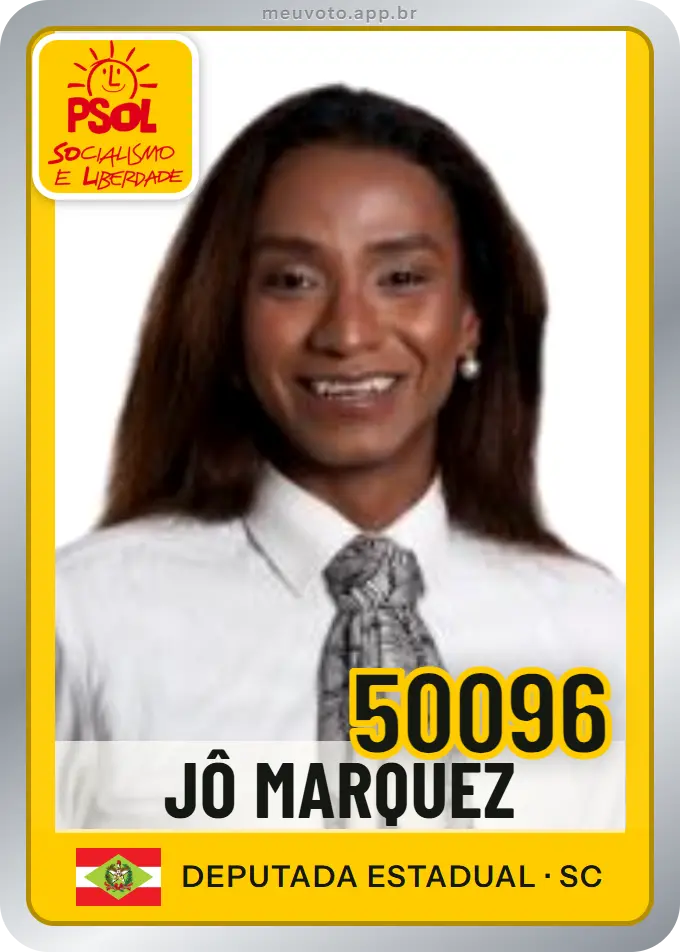 Carta de Jô Marquez, número 50096, PSOL