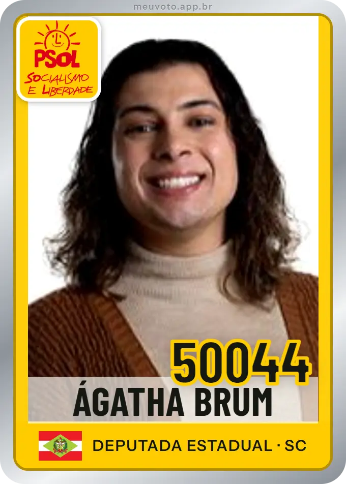 Carta de Ágatha Brum, número 50044, PSOL