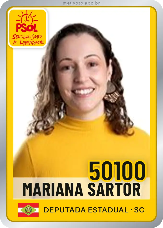 Carta de Mariana Sartor, número 50100, PSOL