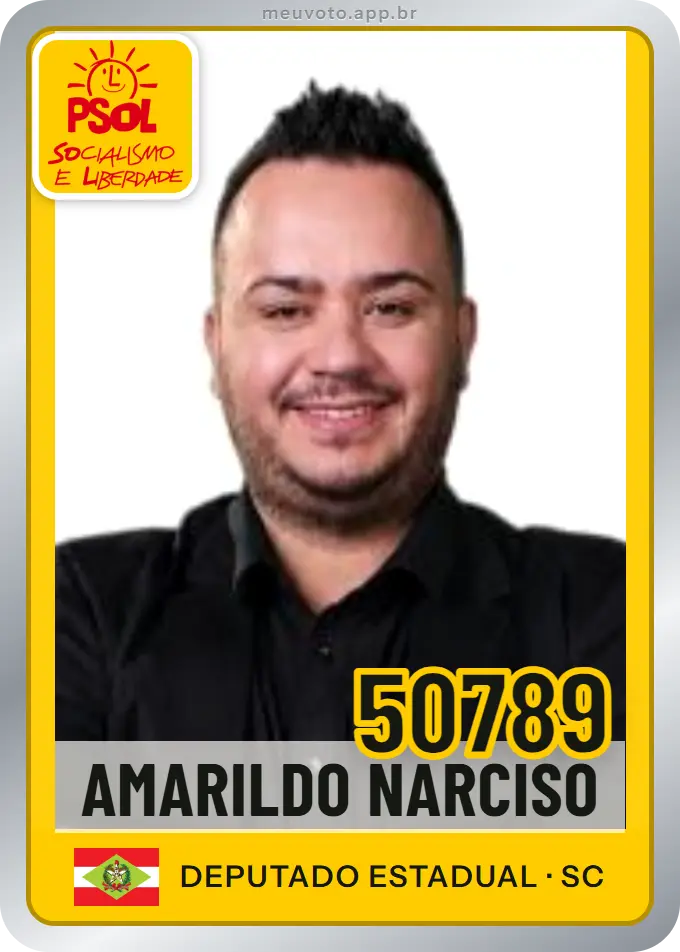 Carta de Amarildo Narciso, número 50789, PSOL