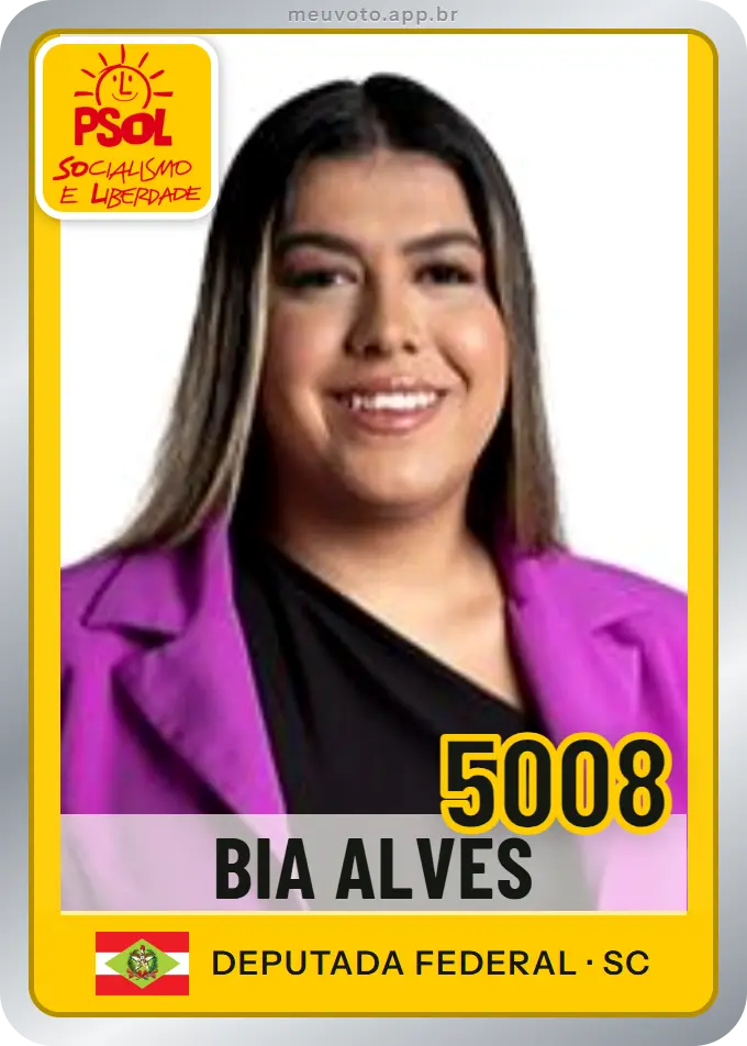 Carta de Bia Alves, número 5008, PSOL