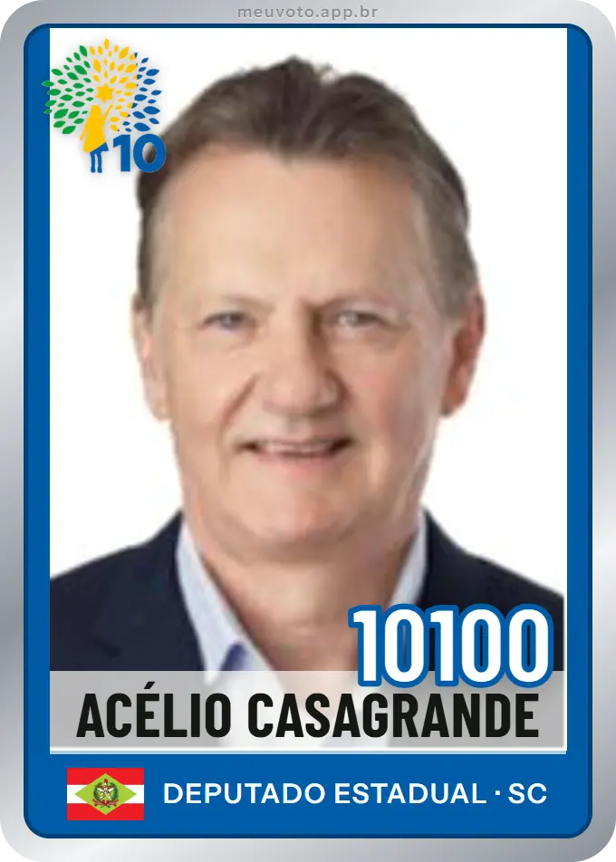 Carta de Acélio Casagrande, número 10100, Republicanos