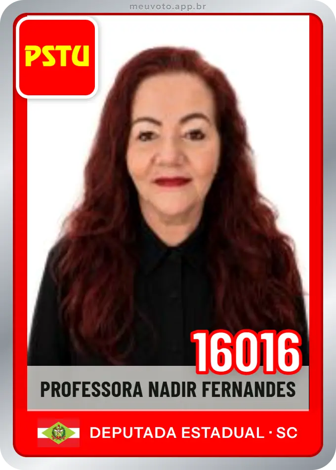 Carta de Professora Nadir Fernandes, número 16016, PSTU