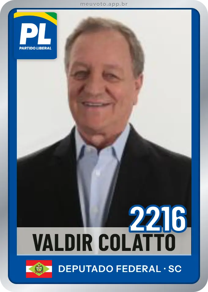 Carta de Valdir Colatto, número 2216, PL