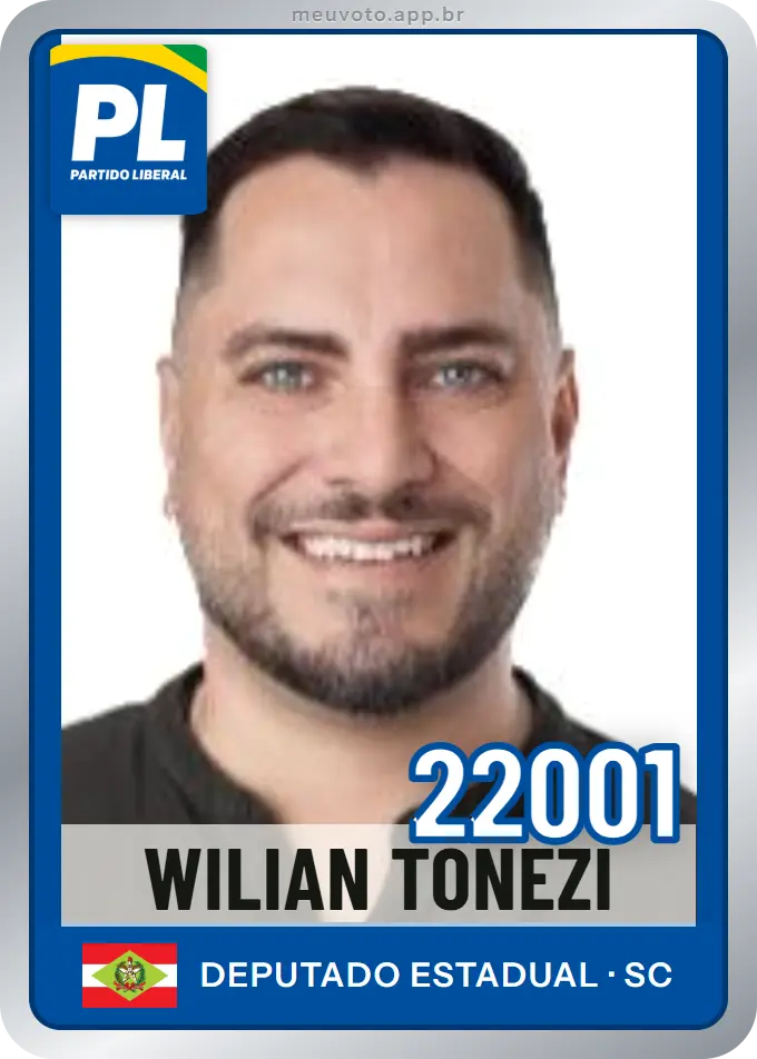 Carta de Wilian Tonezi, número 22001, PL