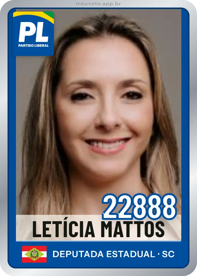 Carta de Letícia Mattos, número 22888, PL