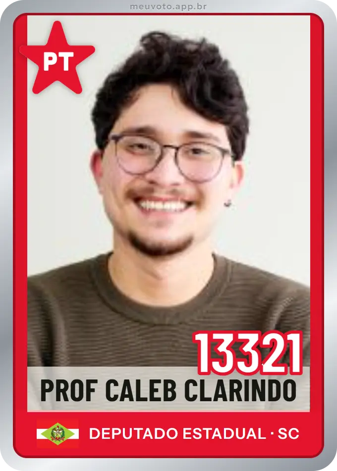 Carta de Prof Caleb Clarindo, número 13321, PT