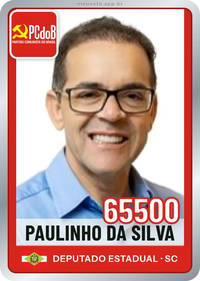 Carta de Paulinho da Silva, número 65500, PCdoB
