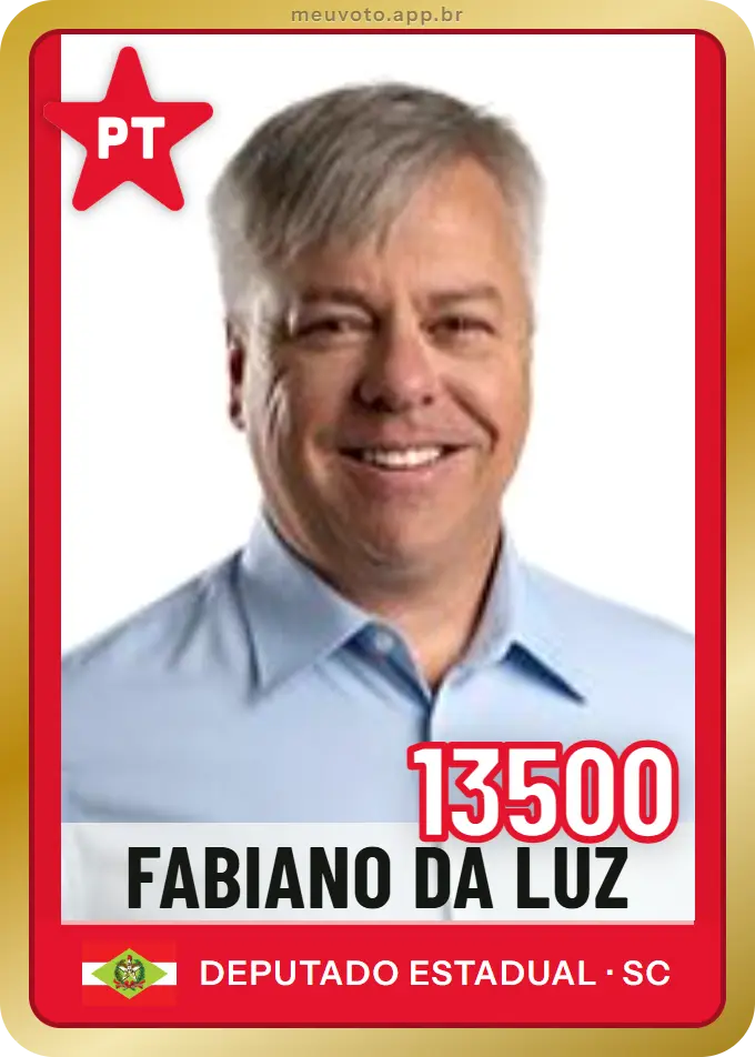 Carta de Fabiano da Luz, número 13500, PT