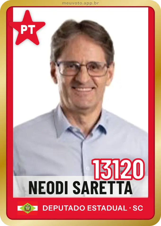 Carta de Neodi Saretta, número 13120, PT