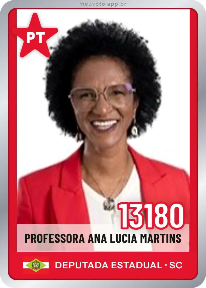 Carta de Professora Ana Lucia Martins, número 13180, PT