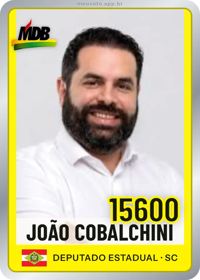 Carta de João Cobalchini, número 15600, MDB