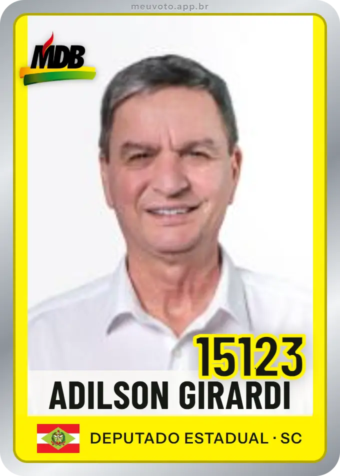 Carta de Adilson Girardi, número 15123, MDB