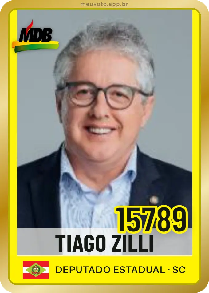 Carta de Tiago Zilli, número 15789, MDB