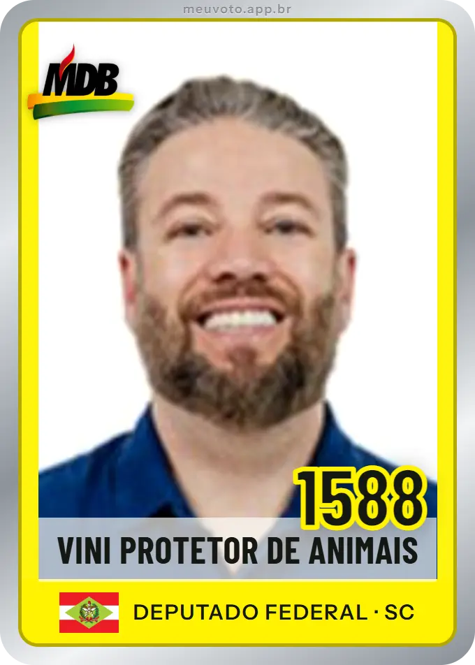 Carta de Vini Protetor de Animais, número 1588, MDB