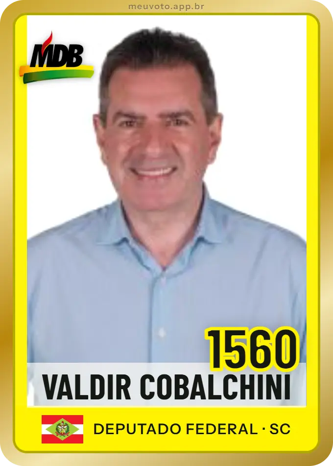 Carta de Valdir Cobalchini, número 1560, MDB