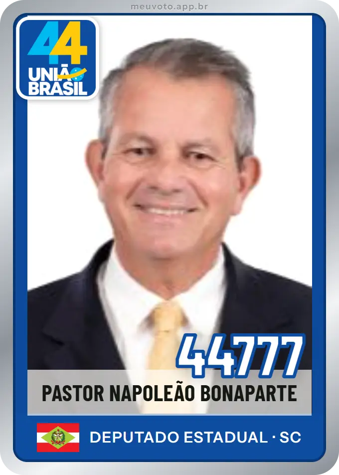 Carta de Pastor Napoleão Bonaparte, número 44777, União