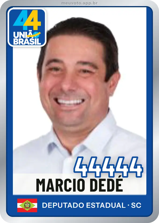 Carta de Marcio Dedé, número 44444, União