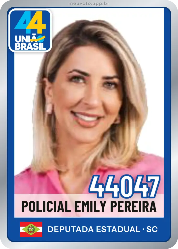 Carta de Policial Emily Pereira, número 44047, União
