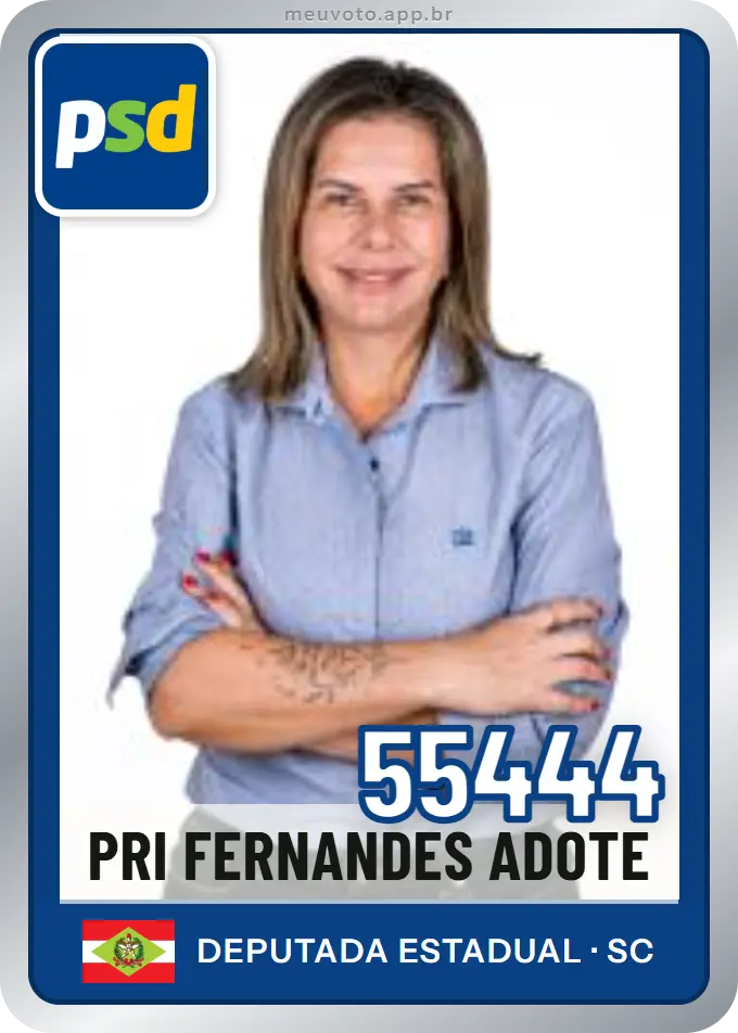 Carta de Pri Fernandes Adote, número 55444, PSD