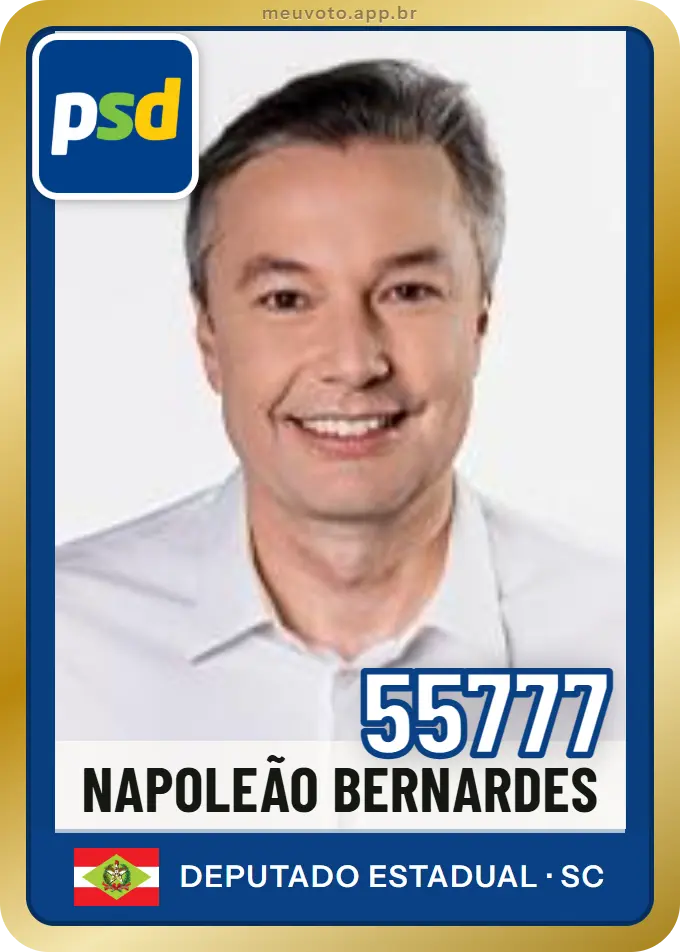 Carta de Napoleão Bernardes, número 55777, PSD