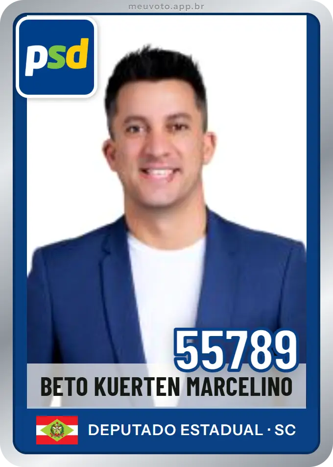 Carta de Beto Kuerten Marcelino, número 55789, PSD