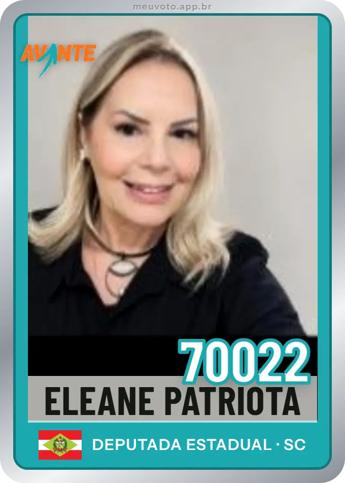 Carta de Eleane Patriota, número 70022, Avante