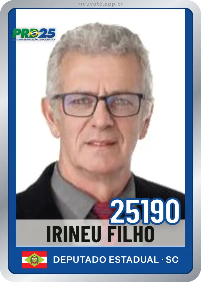 Carta de Irineu Filho, número 25190, PRD