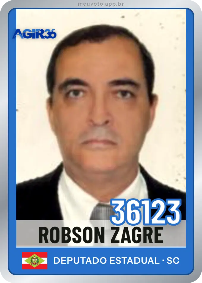Carta de Robson Zagre, número 36123, Agir