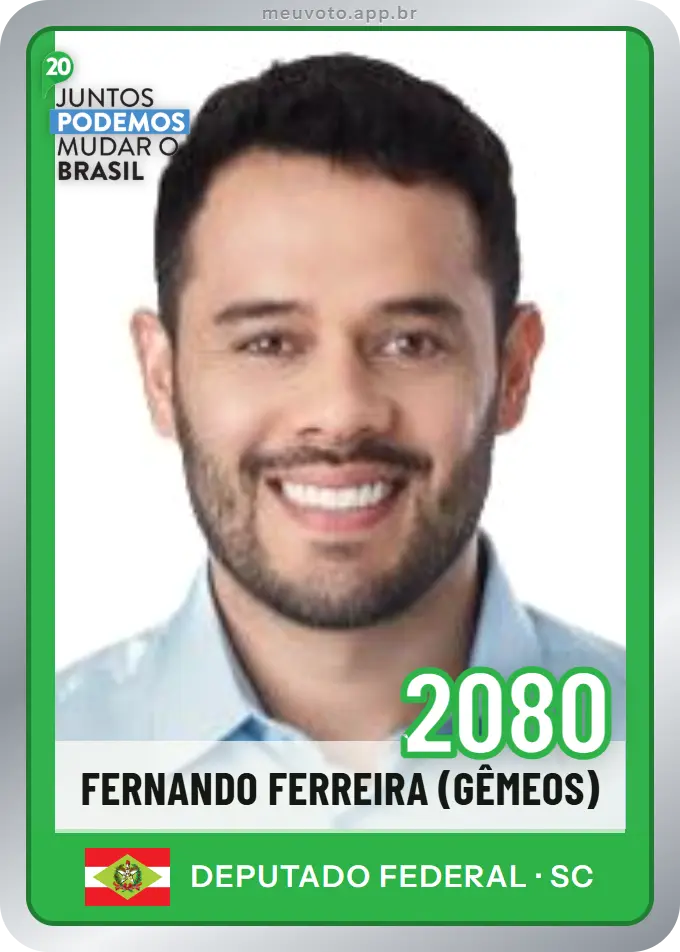 Carta de Fernando Ferreira (gêmeos), número 2080, Podemos