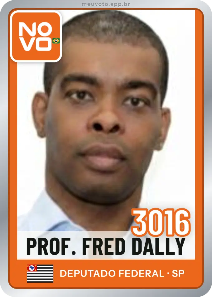 Carta de Prof. Fred Dally, número 3016, Novo