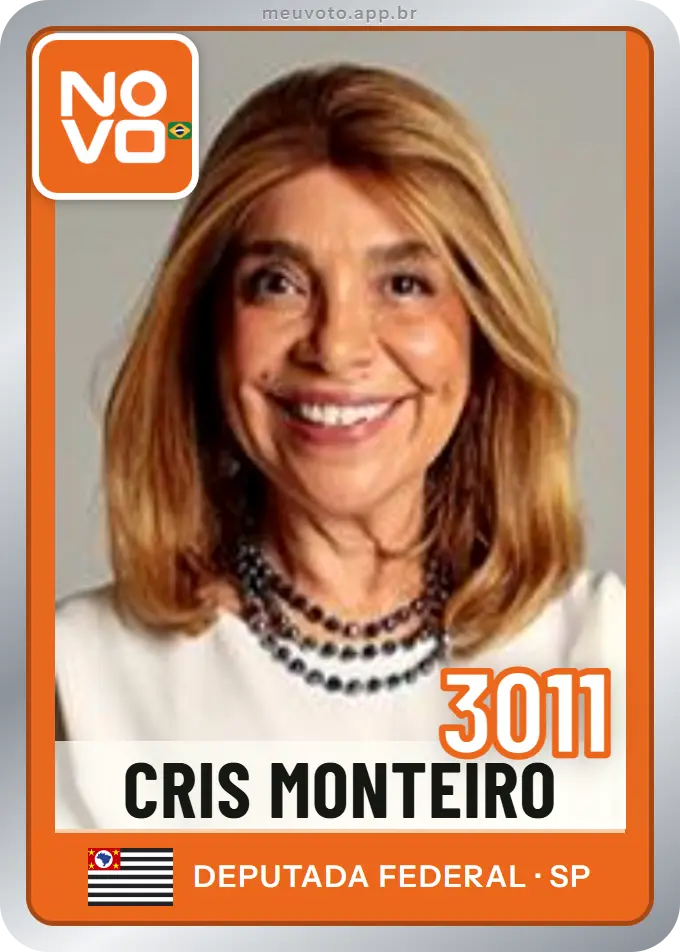 Carta de Cris Monteiro, número 3011, Novo