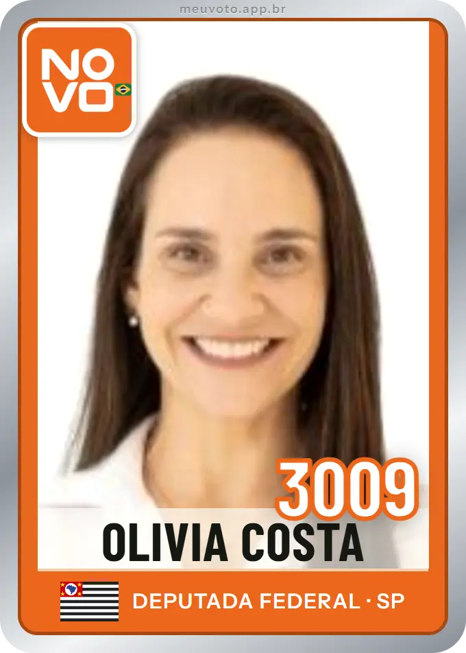 Carta de Olivia Costa, número 3009, Novo