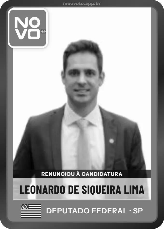 Carta de Leonardo de Siqueira Lima, Novo. Renunciou à candidatura e não vai à urna.