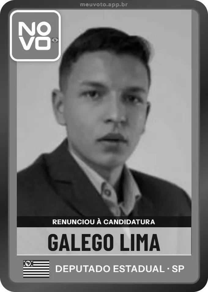 Carta de Galego Lima, Novo. Renunciou à candidatura e não vai à urna.