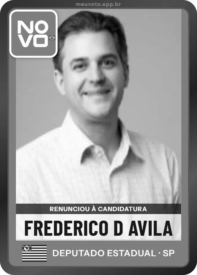 Carta de Frederico D Avila, Novo. Renunciou à candidatura e não vai à urna.