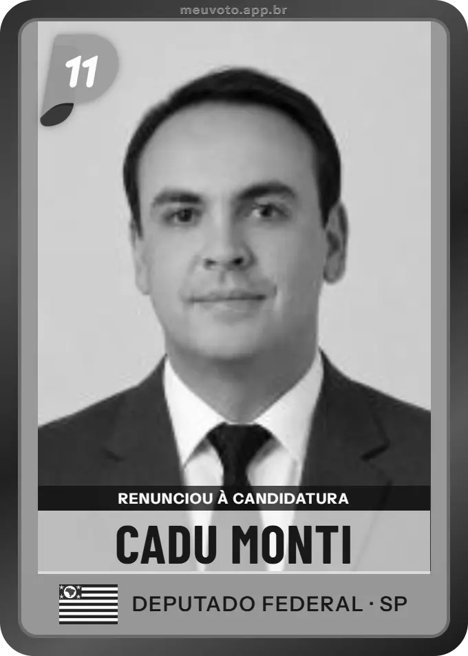Carta de Cadu Monti, PP. Renunciou à candidatura e não vai à urna.