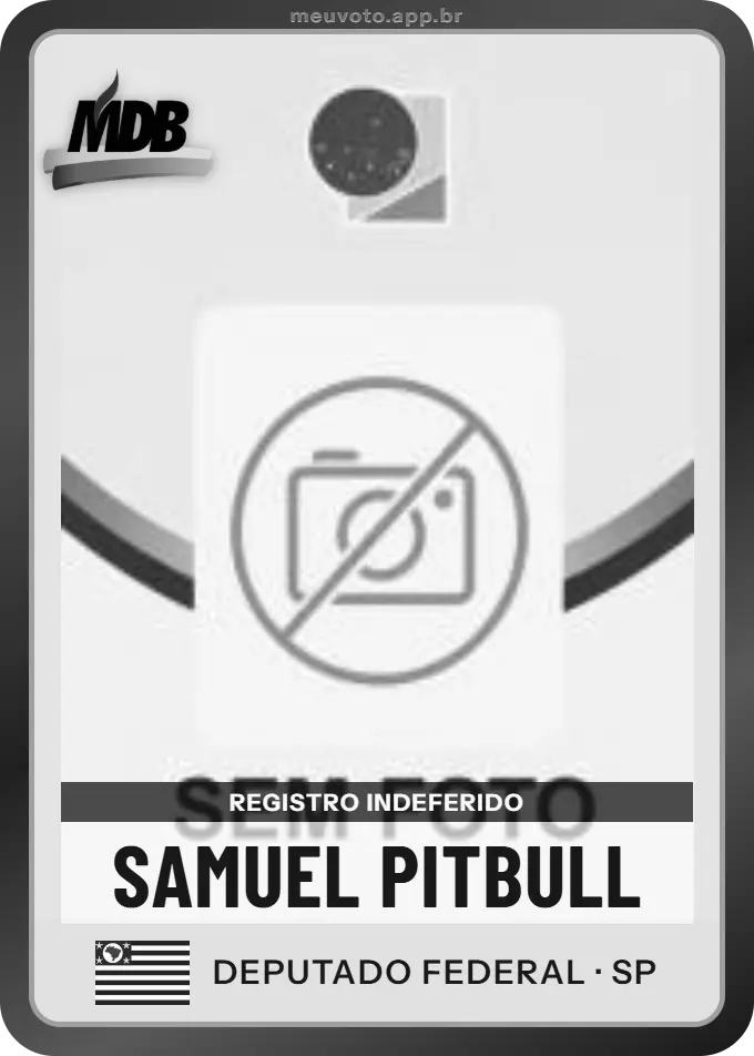 Carta de Samuel Pitbull, MDB. Teve o registro indeferido pelo TSE e não vai à urna.
