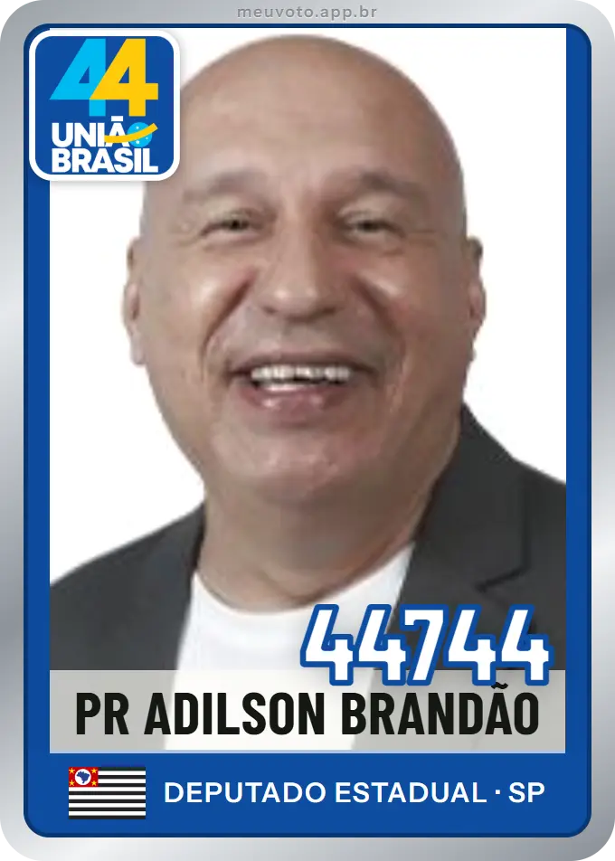 Carta de Pr Adilson Brandão, número 44744, União