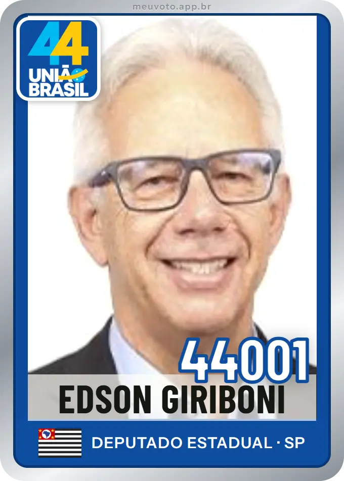 Carta de Edson Giriboni, número 44001, União